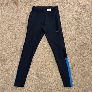 Nike Dri-fit women’s Leggings in Black with Blue Accents